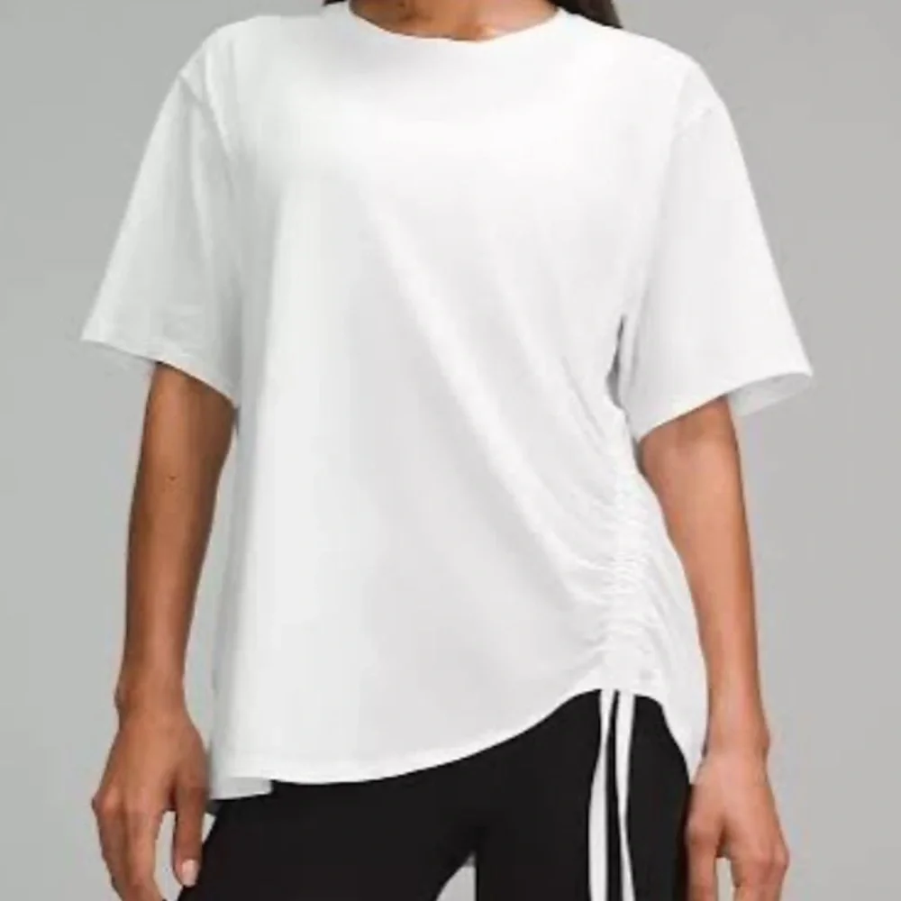 Lululemon white side cinch ruched tee